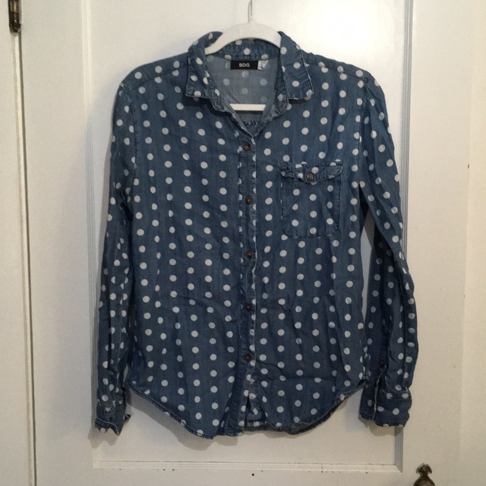 Denim polka dot shirt